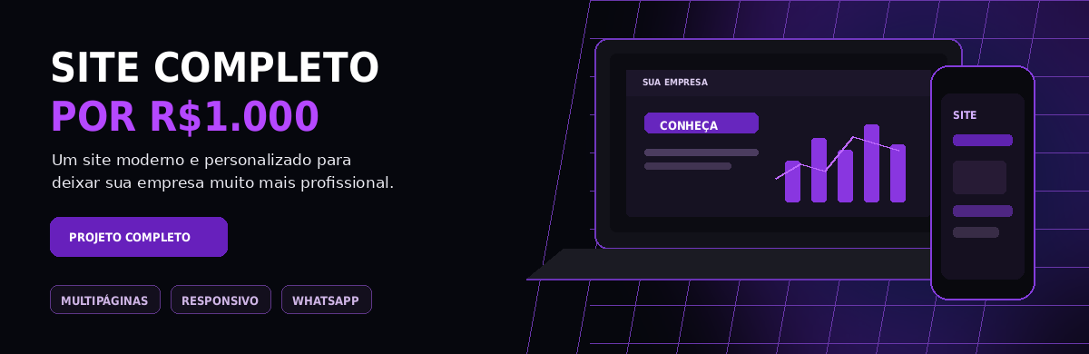 SITE PROFISSIONAL COMPLETO POR R$1.000