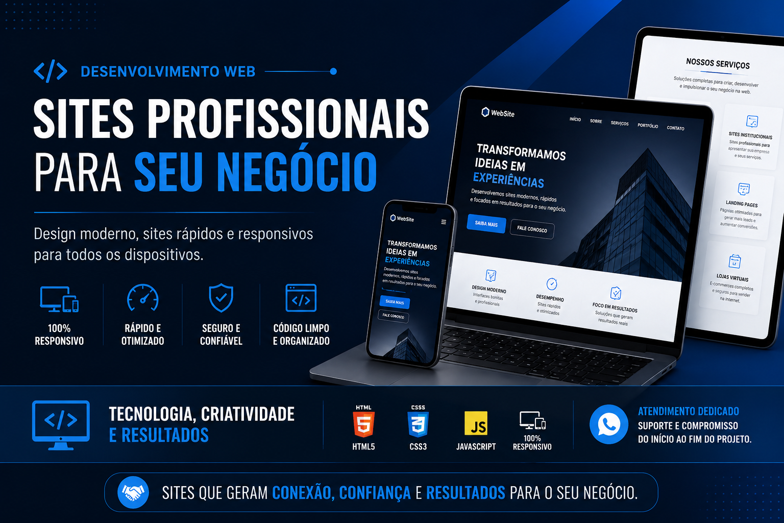 Faço Sites Modernos, Rápidos e Otimizados